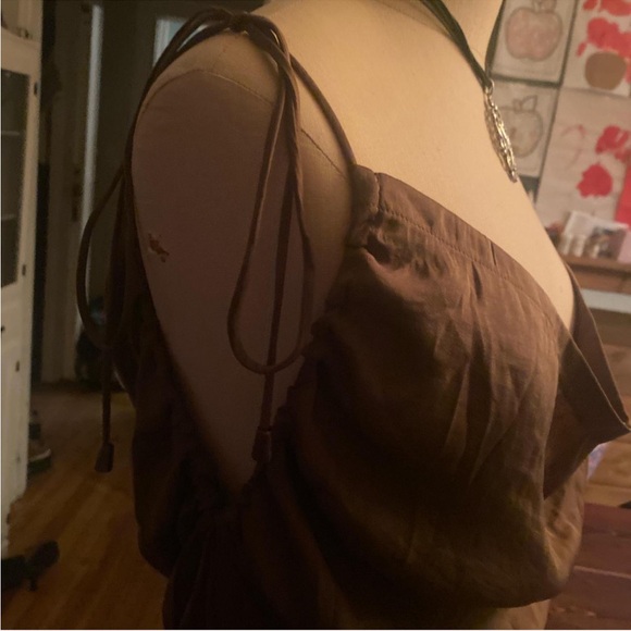 Free People Brown Draped Tank Top - Picture 2 of 4